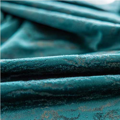 blue velvet curtain fabric