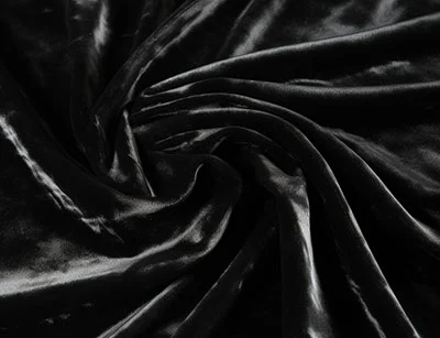 Black Crushed Velvet Fabric