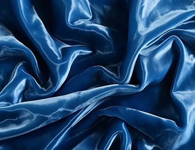 Blue Crushed Velvet Fabric