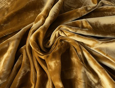 Gold Crushed Velvet Fabric