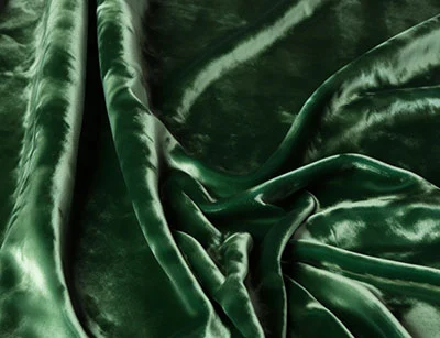 Green Crushed Velvet Fabric