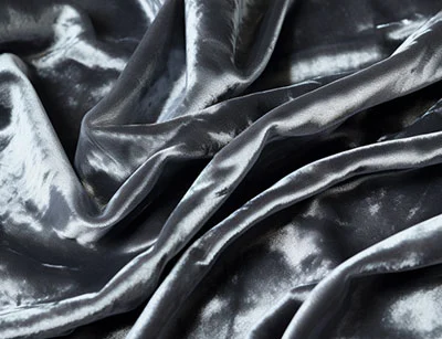 Silver Crushed Velvet Fabric